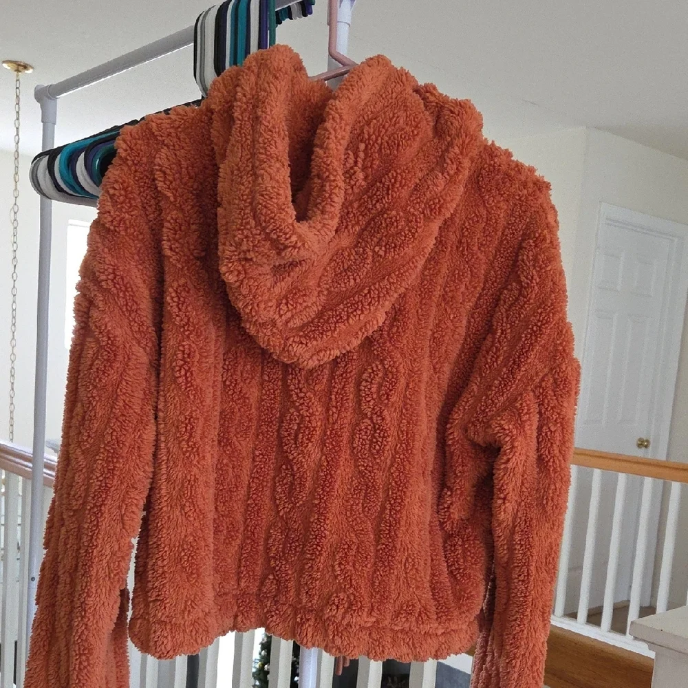 Cider Sherpa Pullover Hoodie Size Medium Cropped - Picture 6 of 11
